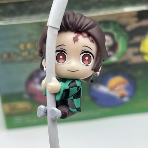 Bandai | Demon Slayer Kimetsu No Yaiba Sleepy Blind Box Cartoon Ornament Mobile Data Cable Protector Cup Rim Hanging Blind Box Xmas Gifts