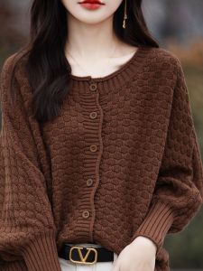 2025 New Cloud Mist Knitted Open Cardigan Womens Autumn Winter ChaoShan Lazy Soft Cozy Sweater Jacket Outerwear Top