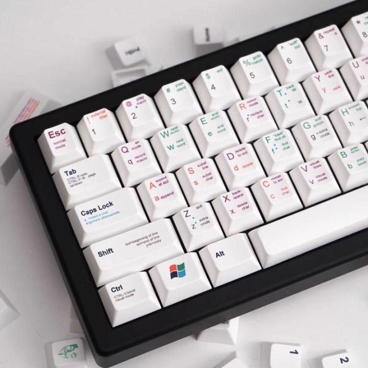 [Keycap only】nắp chìa khóa chủ đề Lập Trình Viên PS Nắp chìa khóa VIM 139 phím Nắp chìa khóa thăng hoa thuốc nhuộm PBT hồ sơ anh đào cho công tắc MX Bàn Phím Cơ RK61/Anne Pro 2/gk61
