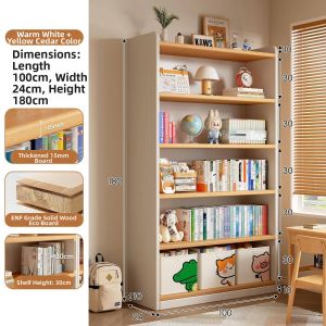 Floor-standing Multi-tiered Customizable Bookshelf for Children and Students Wooden
