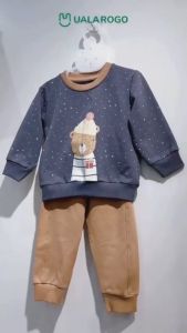 UALAROGO Bộ dài tay cotton da cá dày vừa chủ đề giáng sinh cho bé (2-5Y) (UR3816)