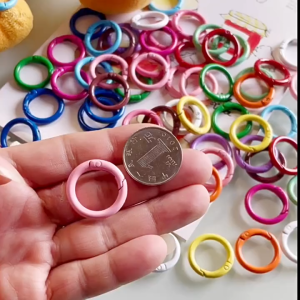 Round Alloy Spring Ring Colorful O-Shaped Keychain Buckle For DIY Jewelry And Bag Accessorie