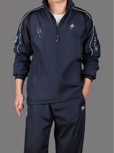 Bộ Đồ Thể Thao Nam Trung Niên Mùa Xuân Thu Thường Ngày Rộng Rãi Chạy Bộ Áo Khoác Ngoài Thoải Mái Phong Cách Bố