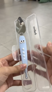 Muỗng nạo Babuu kèm Hộp Thìa nạo 2 đầu trái cây rau cũ cho bé ăn dặm Bebi123shop