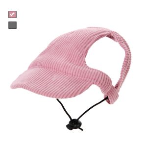 Dog Sun Hat For Small Large Dogs Cats Adjustable Pet Baseball Cap with Ear Hole Windproof Corduroy Puppy Visor Hat Pets Supplies