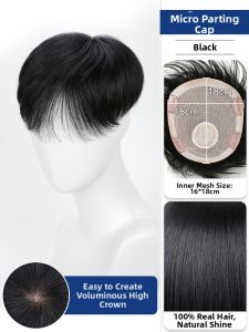 JIANGFASHIJIA | Men Short Top Real Hair Wig