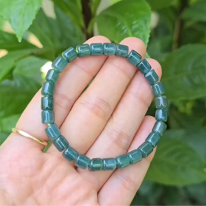 Q2547 CHẤT XỊN Vòng full lu thống mini Lam Ngọc màu đậm size 6x6 mm ko kén mệnh - Phong Thủy TUDO