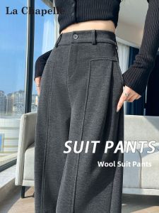 La Chapelle | Elegant Drape Womens Winter-Spring Suit Pants