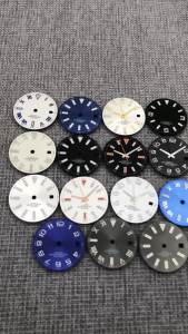 Starry Sky 29mm Sunburst Numbers Watch Dials With Green Luminous Watch Hands Fit For RONDA 515 Quartz Movement Watch Accessories