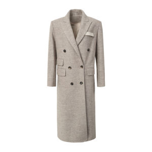 Designer Merino Wool Blend Long Straight Fit Trench Coat
