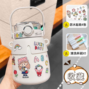 Large Capacity Cute Childrens Student Big Belly Insulated Cup Stainless Steel Water Bottle Creative Cartoon Design for Daily Use
