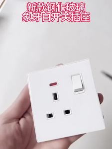 Universal Tempered Glass 20W Quick charge USB Type-c Wall Dual 3pin socket panelUK 13A Wall 220V 2Way Light Switch power outlet