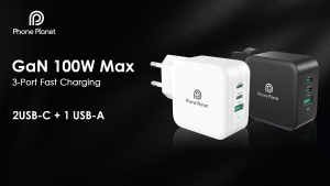 Phone Planet 100W GaN Charger 2C1A Fast Charging 2 USB C + 1 USB A Port EU Plug
