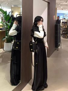 Early Autumn New Bandage Dress Vest Loose Temperament Knitting Sweater Cardigan Short Outer Wear Sleeveless Vest Tops Women