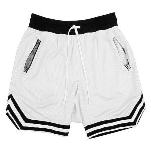 2025 Summer New Quick drying Breathable Zipper Drawstring Pocket Five point Shorts for Mens Sports Running Large Beach Pants