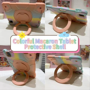 Tablet Case For iPad 5 iPad6 Air1 iPad7 iPad8 iPad9 10th 11th Gen A16 Air5 Air4 Pro 11" Tablet strap stand Casing Soft glue 360 portable Protection Cover
