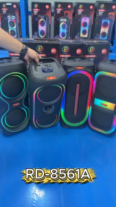 Red Diamond 8 x 2" Wireless Bluetooth Speaker with 1 Wired Mic & MIcrophone Input RGB LED Light (RD-8560A Series)