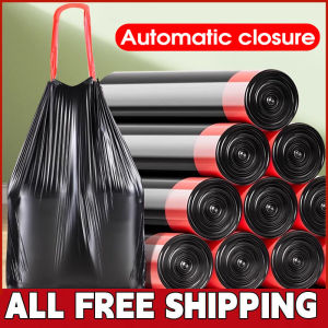 Free Shipping 225PCS 10Roll Pull Rope Black Garbage Bag Thick Household Drawstring Trash Bag With Holder Thickened Plastic Recycling Quality Kitchen Garbage Bag Trash Bags 15pcs/Roll 45*50cm Free Shipping Sale