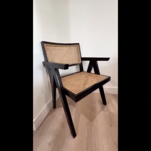 Rattan Dining Chair Comfy Armchairs Outdoor Rattan Chair with Armrest for Bedroom Living Room