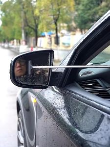 Car Motorcycle Rear Side Mirror Mini Wiper Scraper Retractable 98CM Long Handle Telescopic Extendable Tool Anti Rain Side Mirror Wiper