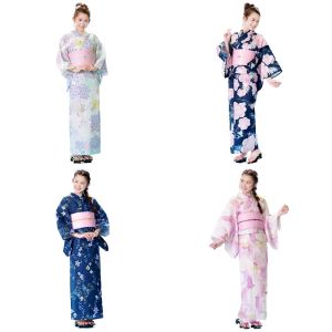 Jialing Kimono House Japanese Kimono Bathrobe Womens Traditional Style Pure Cotton Fabric Fireworks Conference