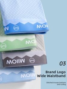 miiow | Ice Silk Boys Underwear Teenage Developmental Period Mesh Antibacterial Four Corner Pants Breathable Comfortable Nylon Spandex