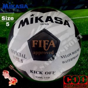 BOLA SEPAK MIKASA SIZE 5 HITAM PUTIH