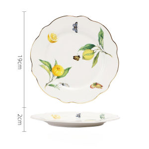 XMSJ | Elegant Lemon Afternoon Tea Set Vintage Bone China Coffee Cups Saucer Set With 24k Gold Trim Large Teapot Porcelain Teacups Kits