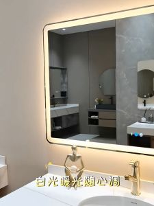 【40*60cm】LED Bathroom Mirror Wall Light Tricolor Light Smart Mirro Multif Bathroom Mirror With Light Anti Fog
