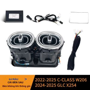 Đèn LED RGB 64 Màu Cho Cửa Gió Điều Hòa Mercedes Benz W206 C-Class GLC X254 Bộ Đèn Viền Kiểu Tua Bin Bộ Nâng Cấp Điều Hòa Không Khí