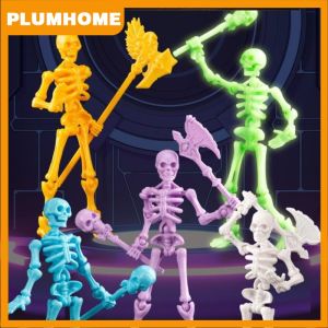PLUMHOME 1 bộ đa articulable sọ và xương con rối trang trí hành động con số ba chiều sọ Mô hình lắp ráp đồ chơi Quà Tặng