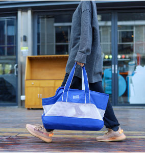 Pet Bag Cat and Dog Bag Canvas Mesh Cloth Breathable out Portable Shoulder Bag Foldable Handbag Outcrop 10.00kg Inner