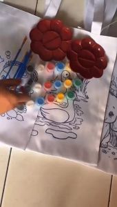 Tas Serut Desain Anak: Mewarnai & Melukis Kanvas