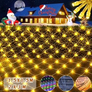 【LoveTail】ไฟตกแต่ง ปรับได้8โหมด ตาข่ายไฟ ไฟตาข่าง ไฟกระพริบ ไฟปู LED Net Lights string