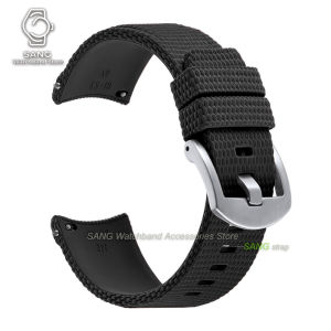 20mm 21mm 22mm Curved End FKM Strap Fluoro Rubber Watch Band Universal Quick Release Bracelet for Omega for Rolex Business Strap