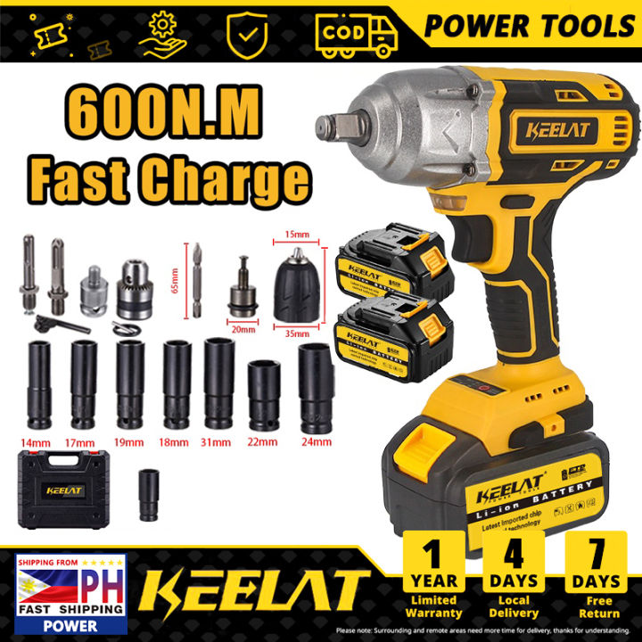 KEELAT KID006 1/2 Inch 600NM Impact Wrench Cordless High Torque With