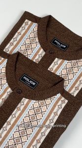 POLICE Kemeja Koko Border Printing Cotton Soft Regular Fit Pria