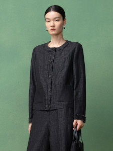 Heritage Xiangyun Silk Womens Jacket Top Vintage Style Loose Fit Long Sleeve Breathable Short Coat for Autumn Season