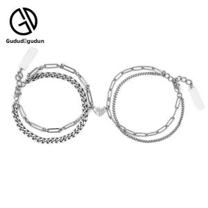 GUDUD | Couple Attractive Magnetic Heart Bracelets