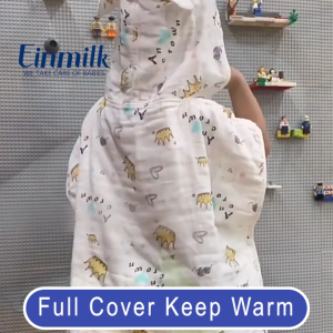 Einmilk Premium Combed Cotton Baby Hooded Bath Towel 60x120CM - Fast Drying Antibacterial Ultra-Absorbent for Newborn to Toddler