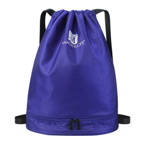 Waterproof Dry Wet Separation Drawstring Backpack Men and Women Swimming Beach Bag Opening Restricted Storage Backpack Sports Fitness Bag
