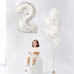 Bóng Bay Số Lớn 32 Inch Với Bóng Bay Hình Sao 4D Sọc Và Bóng Bay Hình Quả Cầu Trang Trí Cho Tiệc Sinh Nhật