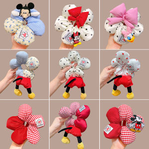 Dây Đai Tóc Co Giãn Hoa Chấm Bi Mickey Cho Trẻ Em