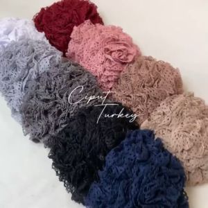 Inner Turkey Cepol Full Renda Brukat / Ciput Turkey Bahan Jersey Premium Warna Lengkap