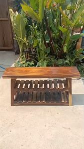 เครื่องม้านั่งไม้พฤกษ์ ชั้นรองเท้า ชั้นวางของ ชั้นเก้าอี้ยาว ชั้นเก้าอี้ไม้ยาว เก้าอี้สวน ตกแต่งบ้าน มีทั้งสองทุกขนาด