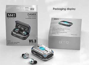 TWS M41 Gaming Wireless Bluetooth 5.3 Earbuds Headphones 18D Sound Touch IPX8 Sport Waterproof Digital HIFI Stereo   