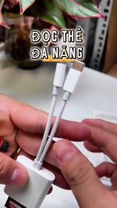 Đầu đọc thẻ nhớ SD TF 2 trong 1 dành cho điện thoại IP tương thích với tất cả các thiết bị họ nhà táo và máy tính bảng