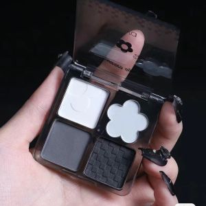 Biya 4 Color Matte Eyeshadow Palette Long-lasting Smoke Eyebrow Waterproof Sweatproof Greyish White Cut-off Eye Makeup Dididora