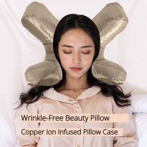 Anti-Wrinkle Side Sleeper Pillow flawless face pillow Copper Infused Pillowcase for Beauty Sleep Smooth Surface for Hair & Skin