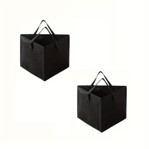 Wnnideo | Multi-purpose Hanger Storage Bag - Clear PVC/Black Non-woven Closet Organizer Portable Tote Bag for Clothes Hangers